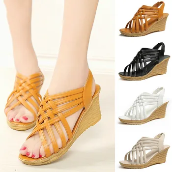 

4Colour New Fashion Women Sandals Summer New Open Toe Fish Head Platform Sexy High Heels Wedge Sandals Women Shoes Free Shipping