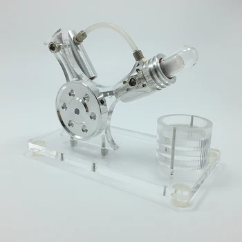

DIY Single Cylinder Stirling Engine Model Generator Micro External Combustion Engine Stem Model - V-Shaped Type