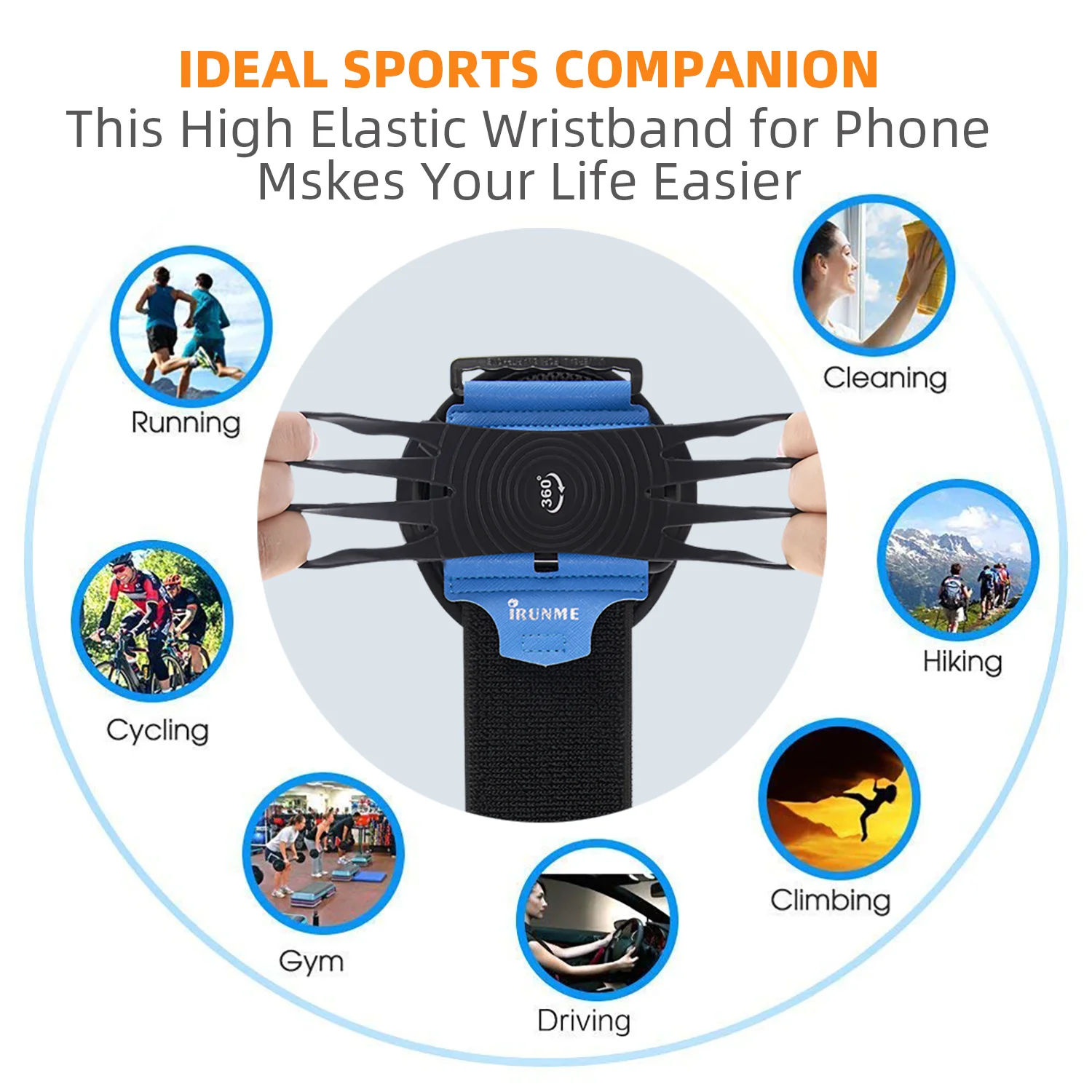 Mobile Phone Running Phone Bag Wristband Belt Jogging Cycling Arm Band Holder Wrist Strap Bracket Stand