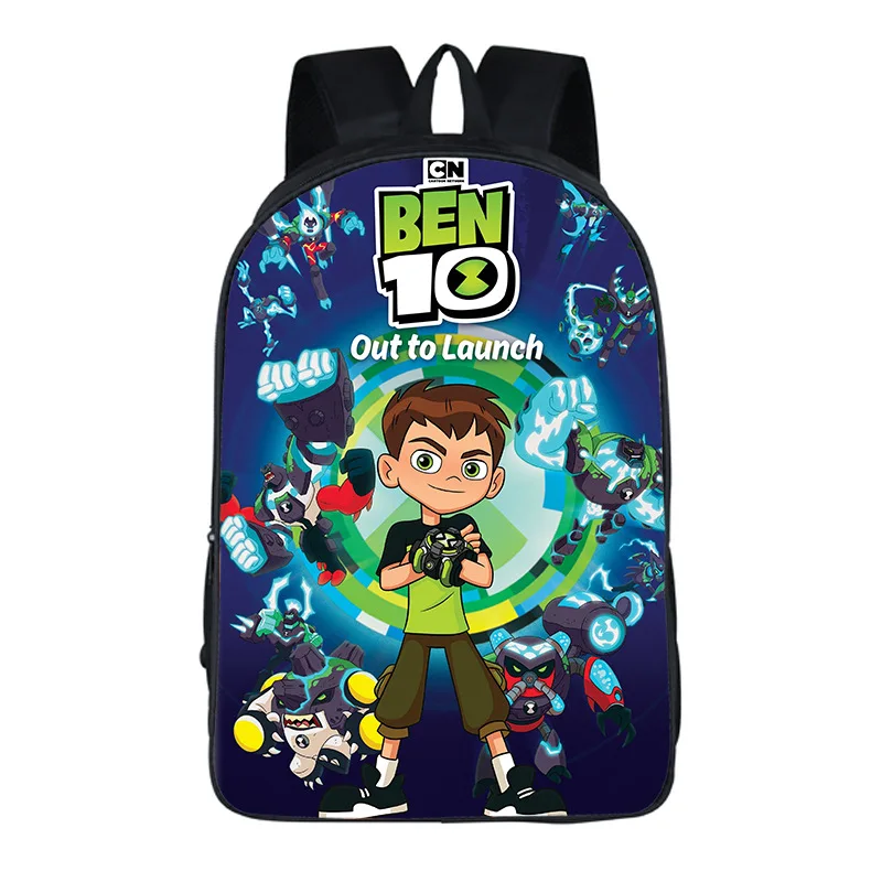 Ben 10, школьный рюкзак для подростков, 16 дюймов, для мальчиков, мультипликационный рюкзак, Детские рюкзаки, научная фантастика, Mochila, сумка для книг