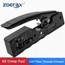 Network-Connectors Plugs Ethernet-Cables Crimp-Tool Cat7 Cat6 Zoerax Pass-Through-Crimper-RJ45