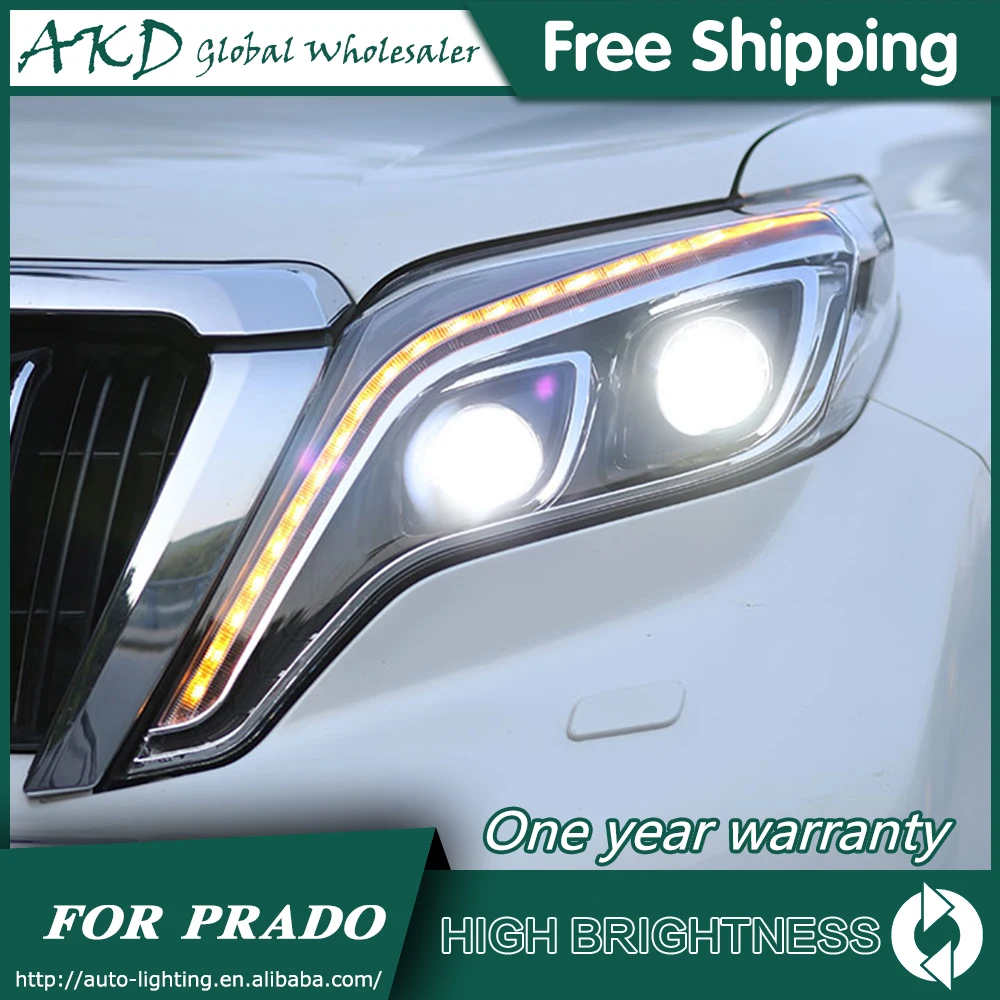 Головной светильник s для автомобиля Toyota Prado 2013- Lander Cruise DRL Дневной ходовой светильник светодиодный Биксеноновая лампа противотуманный светильник s Тюнинг Автомобиля