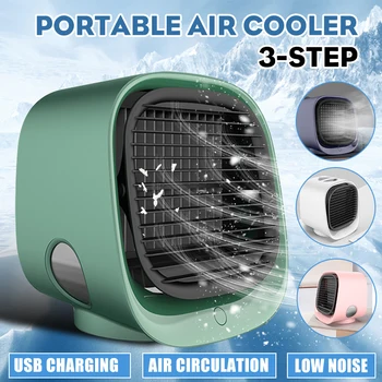 

Mini Portable Air Conditioner 7 Colors LED Conditioning Humidifier Purifier USB Desktop Air Cooler Fan with Water Tank Home 5V