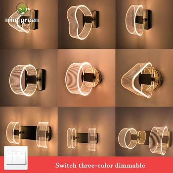 

New arrived Geometry luxury LED Indoor Lighting Wall Lamp Modern Home Lighting Decoration iron base acrylic lamp body wall light