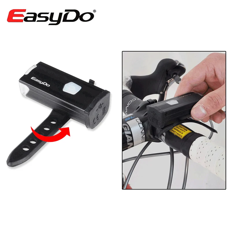 EasyDo Передняя рулевая фара USB перезаряжаемая Bicicletas велосипедные фары Водонепроницаемый велосипед светодиодный фонарь Велосипедное освещение