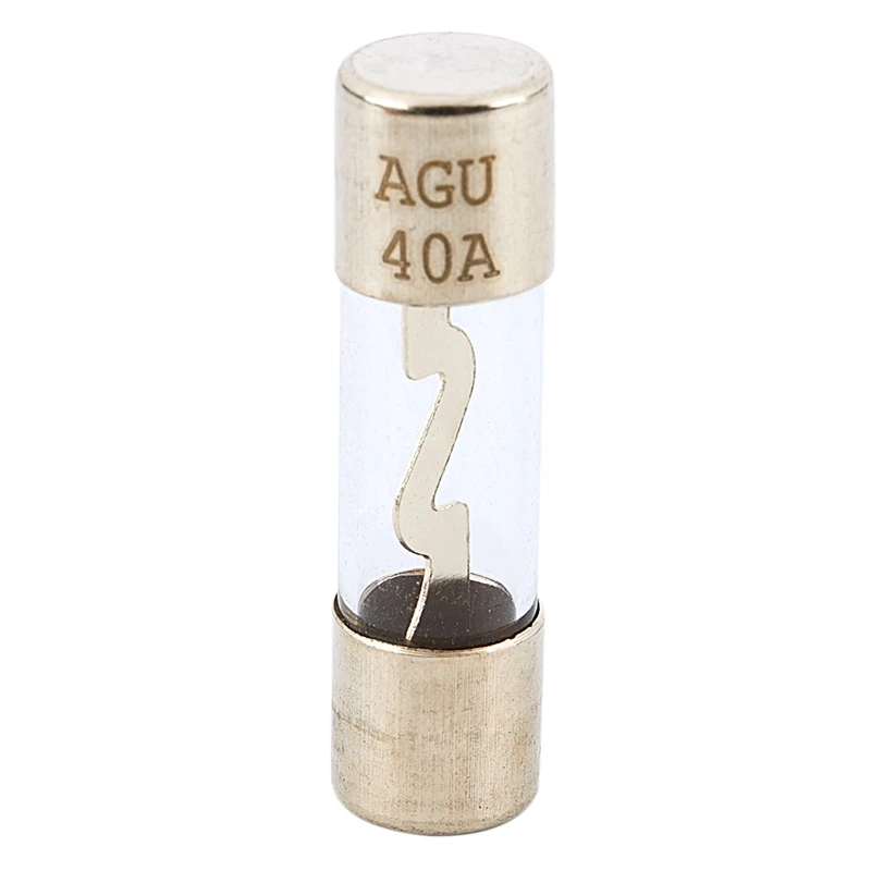 Pack of 5 Car Audio Amp Amplifier Glass 40 A AMP AGU Gold Plated Fuse