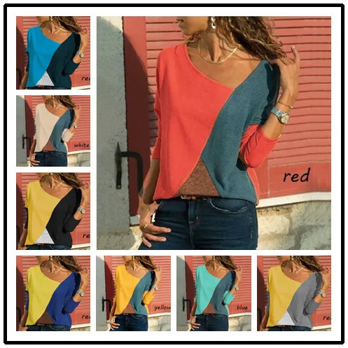 Женская цветная футболка с длинными рукавами|Футболки| |