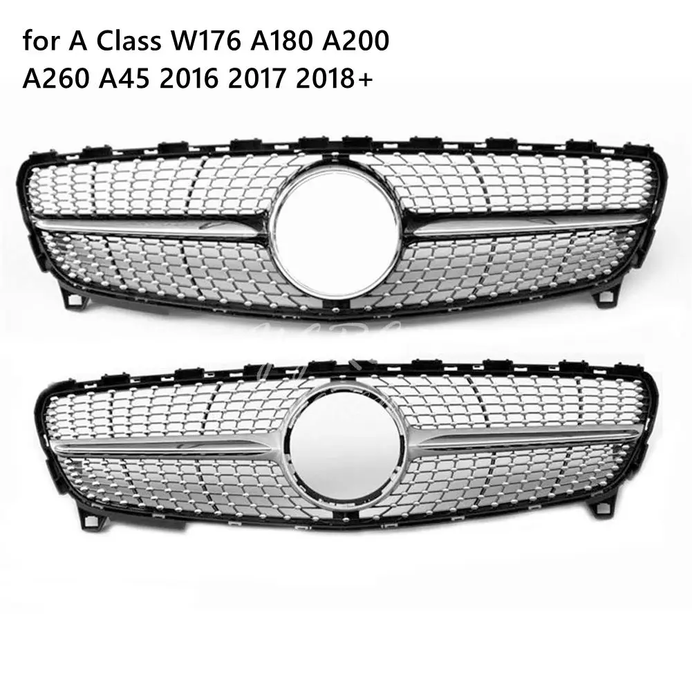 Diamond Front Grille fit for A Class W176 A180 A200 A260 A45 2016 2017 2018+ Without Emblem Diamond Front Grille fit for A Class W176 A180 A200 A260 A45 2016 2017 2018+ Without Emblem