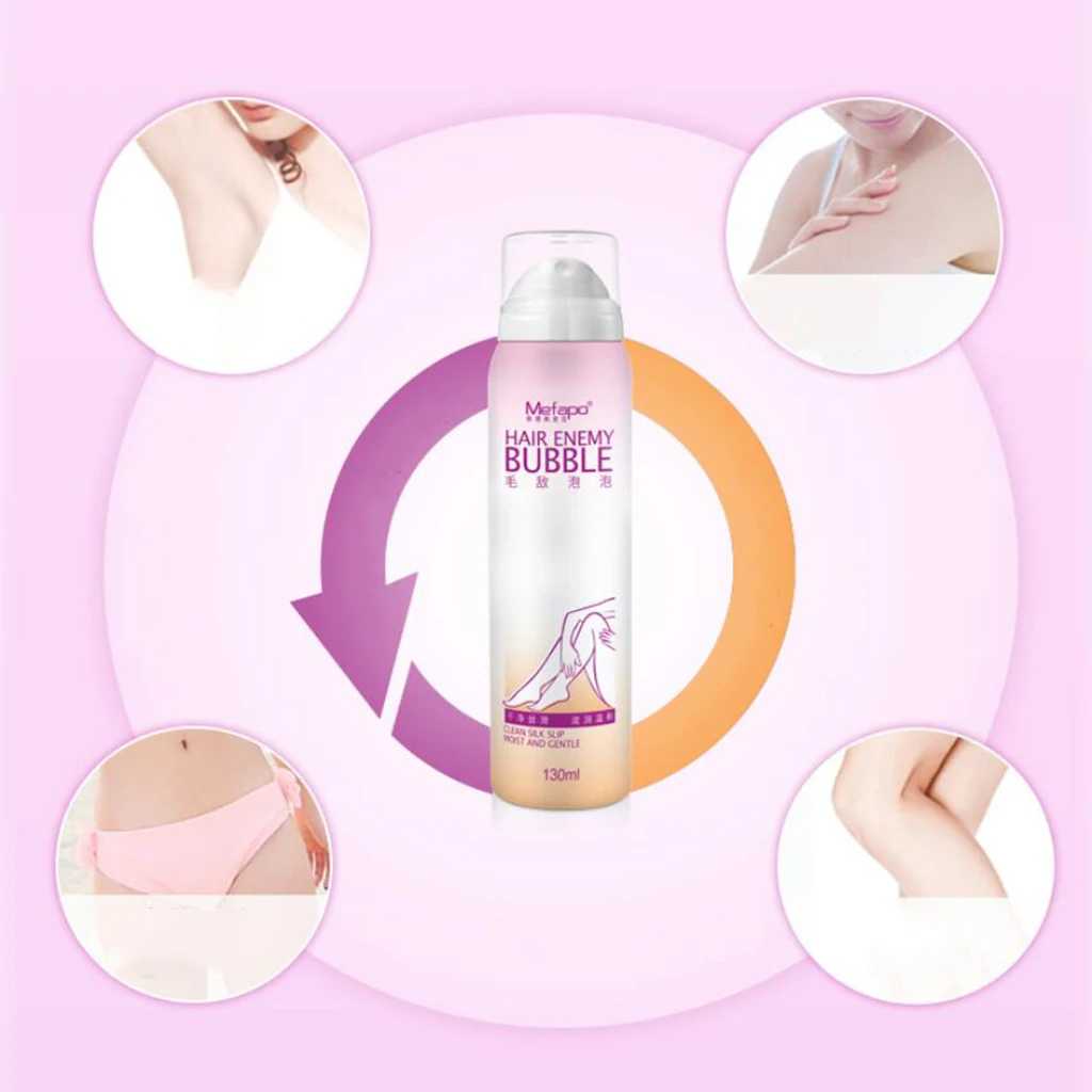 Mefapo Depilatory Bubble Spray Painless Hair Removal Spray Foam for Men Women