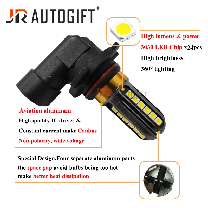 10xP13W H4 H11 H8 H7 9005 9006 HB4 HB3 H16 PSX24W 3030 чипы 24SMD 12-24V Canbus Противотуманные фары лампы DRL автомобиля противотуманных фар автоматические светодиоды лампы
