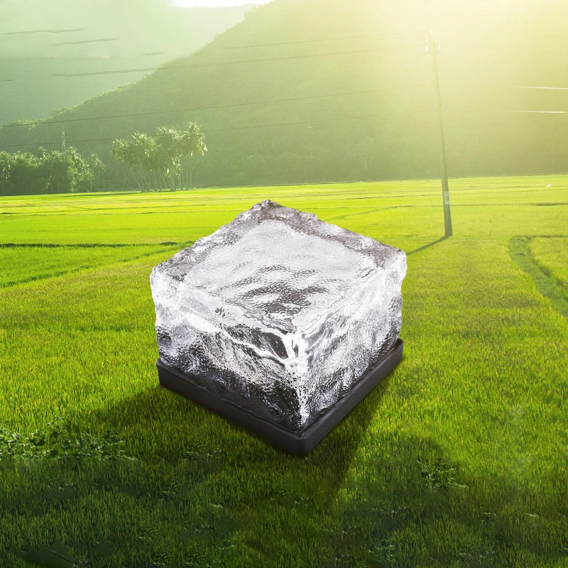 

Solar Led Light Colorful ice Brick Lights Crystal Lamp Buried Lamps Outdoor Waterproof solar lamp for garden decoration