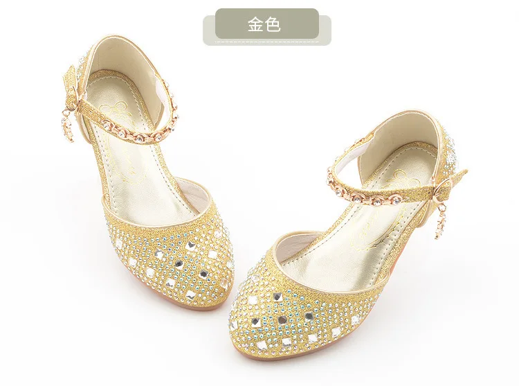 Vestidos de fiesta de noche Wedding dress party Toddler Bchaussure enfant fille little girl Bling Glitter Bowtie princess shoes