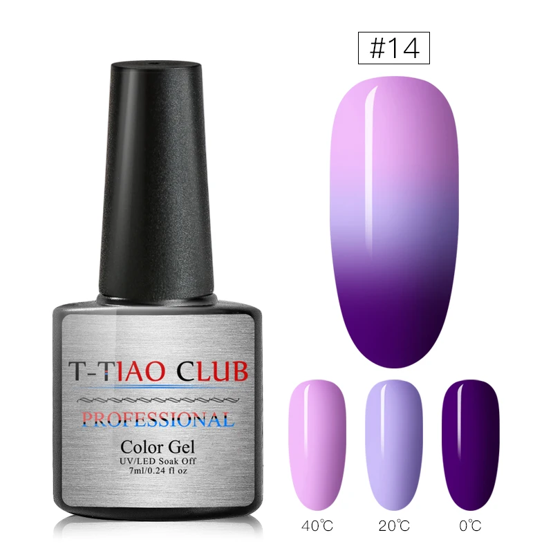 T-TIAO CLUB Thermal Glitter Gel Nail Polish Holographic Temperature Color-changing Varnish Semi Permanent Nail Art Gel Lacquer - Цвет: H578