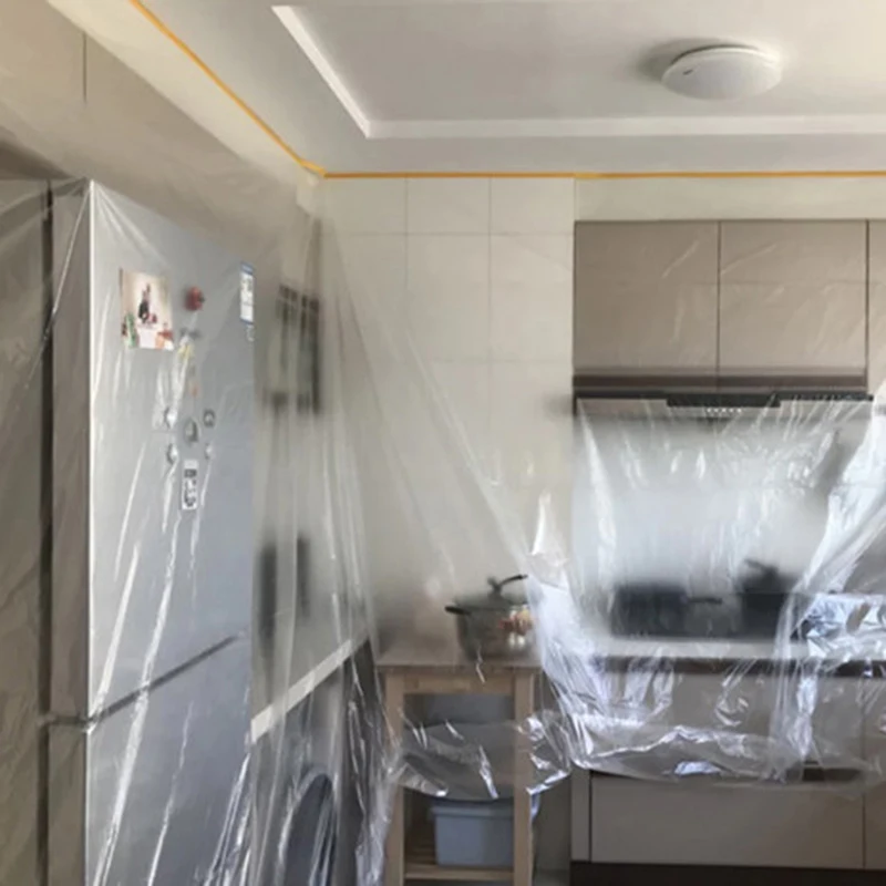 Новое качество водонепроницаемое простое удобное Прозрачное пластиковое декоративное покрытие для мебели Ткань Пылезащитная ткань одноразовая Пылезащитная крышка