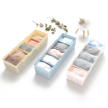 

Underwear Storage Boxes Organizer 5 Grids Foldable Box Basket For Socks Bra Underwear Organizer Storage Box Foldable Box Basket