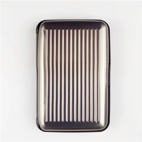 brown PURDORED, 1 шт., Одноцветный алюминиевый держатель для карт, мужской кредитный держатель для карт чехол, банковская карта, блокирующий Жесткий Чехол, кошелек - Цвет: brown