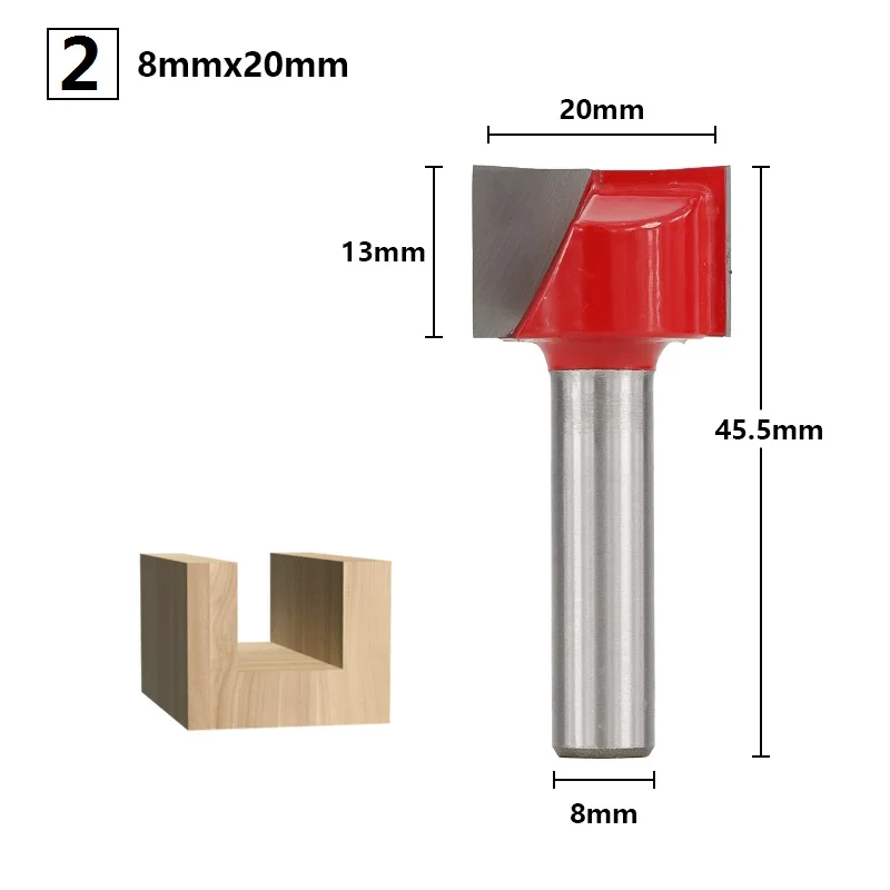 1 шт. Концевая фреза 8 мм хвостовик 18/20/22/25/30/32 мм Нижняя Чистка Концевая фреза карбида ЧПУ фрезы дерева измельчители Фасонная Т-образная фреза - Длина режущей кромки: 8x20mm
