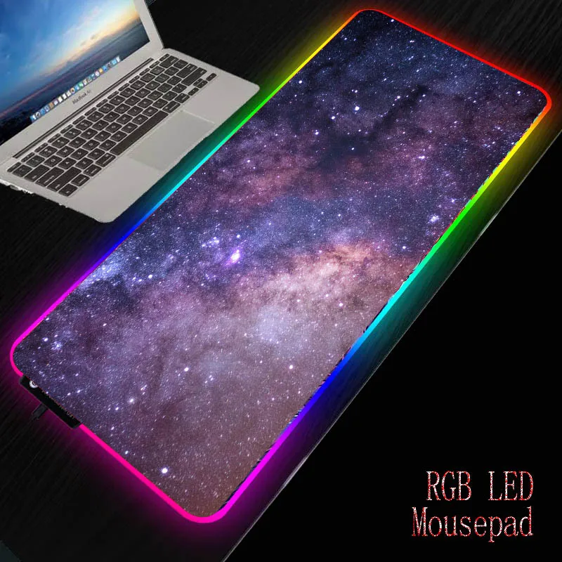 Большой мягкий игровой коврик для мыши MRGBEST с изображением туманности в космосе
