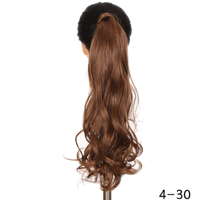 MSTN 24 Inches Long Synthetic Straight Ponytails for Women Natural Clip In Ponytail Hair Extension Hairpieces Blonde Fake Hair 0019-4-30