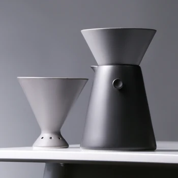 

V60 Drip Coffee Filter Cup Sharing Pot Hand-made Ceramics Coffee Pot Set Household Coffee Appliance Coffeeware