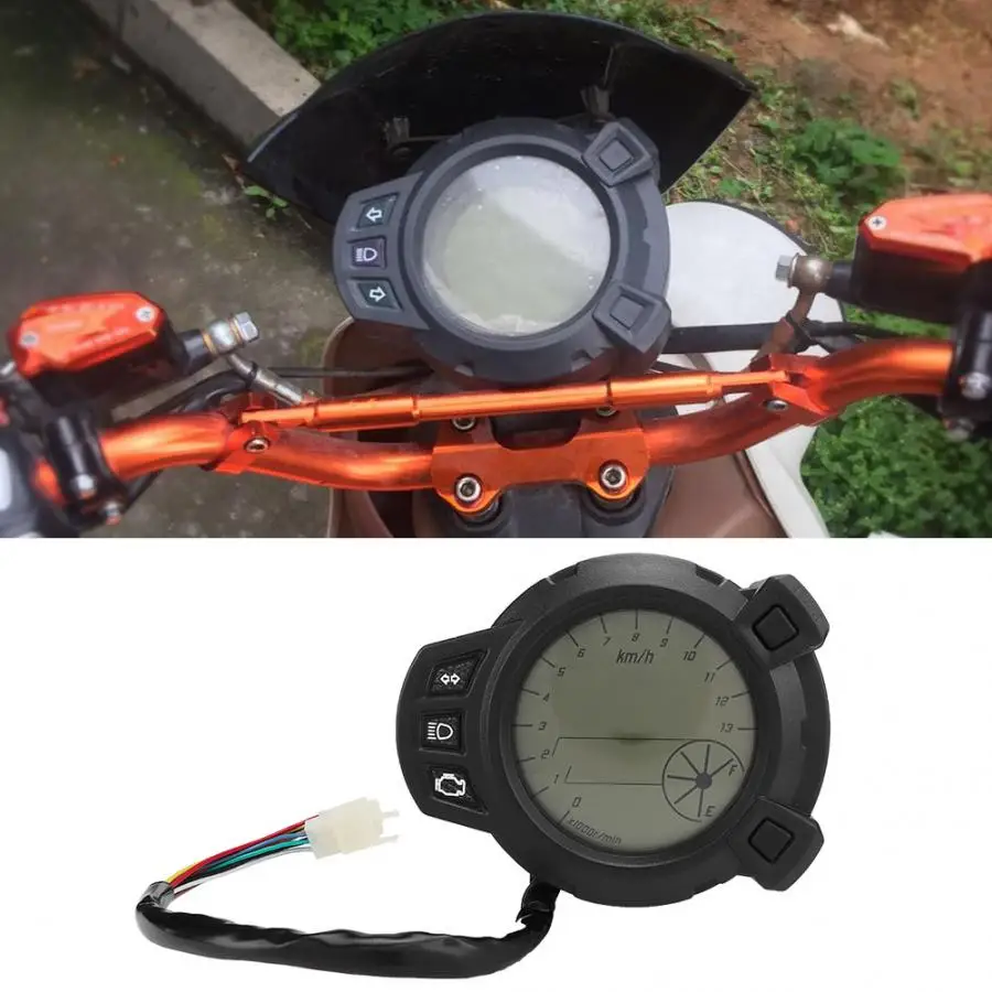 motorcycle parts Universal Motorcycle Instruments 7 Colors 12V LCD Speedometer Tachometer for RXM motorsiklet aksesuarlari