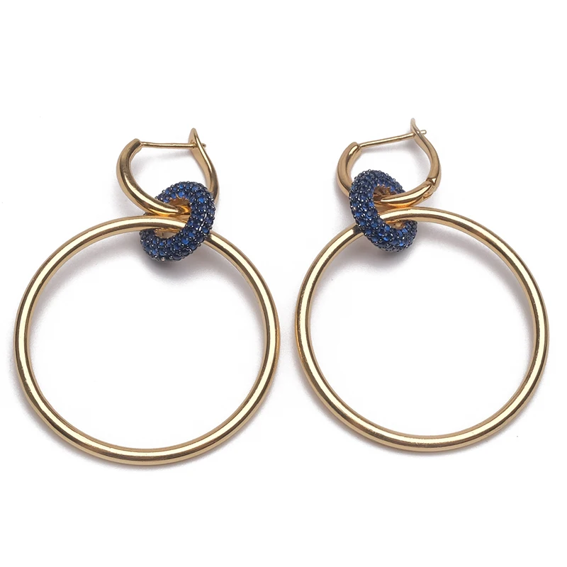 Amorita бутик круговой дизайн Съемная Мода висячие серьги - Окраска металла: blue