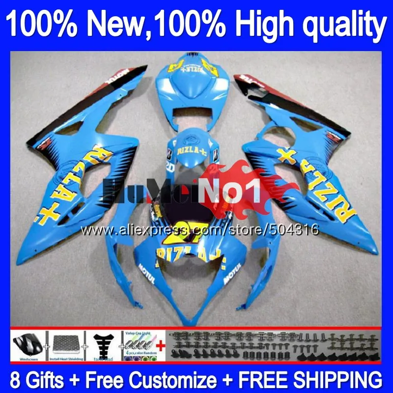 Комбинезоны для SUZUKI GSX R1000 GSXR-1000 2005 2006 21MC. 69 GSX-R1000 GSXR 1000 1000CC 05 K5 GSXR1000 05 06 Приятный синий обтекатель