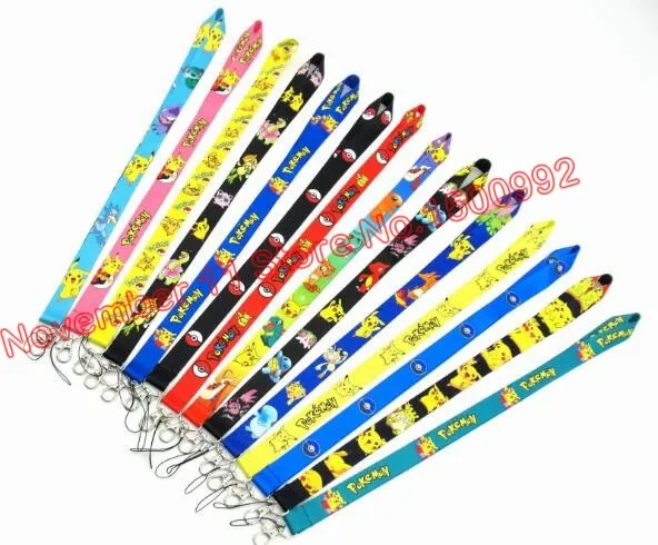 

Lot 50pcs mixed cartoon Japanese anime Lanyard ID Badge Holders Mobile Neck Keychains For Party Gifts WQ-196