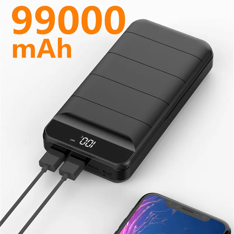 Внешний аккумулятор высокой емкости на 99000 мА · ч для iPhone Samsung Xiaomi | Мобильные