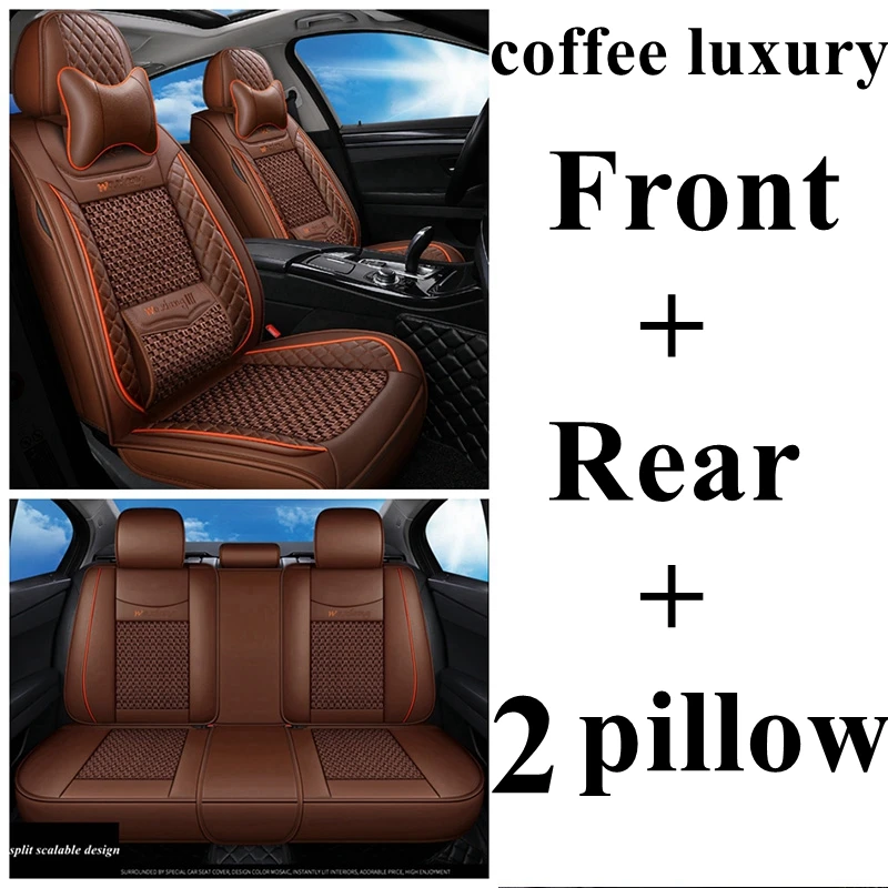 Переднее и заднее сиденье для Toyota Corolla Yaris Pruis Hilux FJ Cruiser LC Prado Vios Auris Matrix Venza Zelas автомобильные аксессуары - Название цвета: coffee Luxury