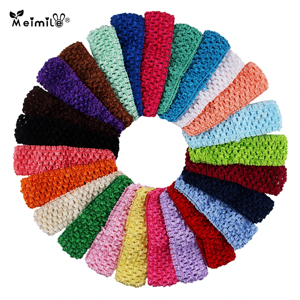 

Children hair band cloth kids crochet headbands pure color hairband care hair accessories girls headwear flower wrap scrunchie