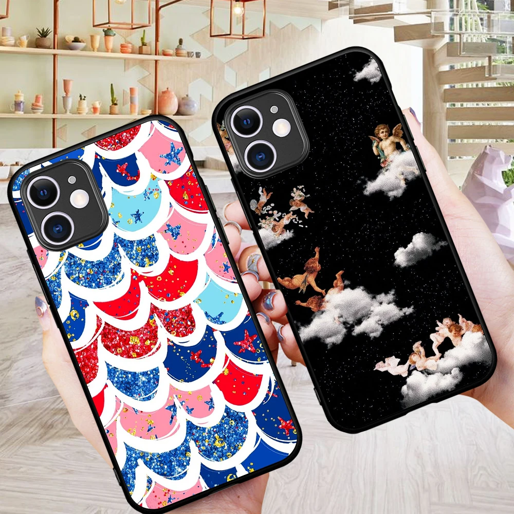 

for iPhone 5 5S SE 6 6S 7 8 Plus X XS XR 11 Pro Max One Plus 5T 6T 7T Pro Wave world map owl Bird baby angel Phone case funda