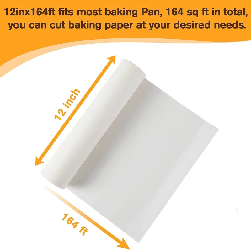 Parchment Paper Roll For Baking 12 Inch X 164 Ft Roll,Greaseproof,Non-Stick,Easy  To Cut,For Cooking,Roasting - AliExpress