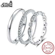 Effie queen серебряное кольцо из натуральной 925 пробы для мужчин и женщин, обручальное кольцо для пары, Женское кольцо на палец, ювелирных изделий BR74