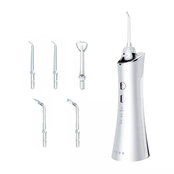 

Electric Dental Oral Irrigator Portable Water Flosser for Teeth Dental Ultrasound Irrigators 3 Modes 5 Jet Tips Teeth Cleaner