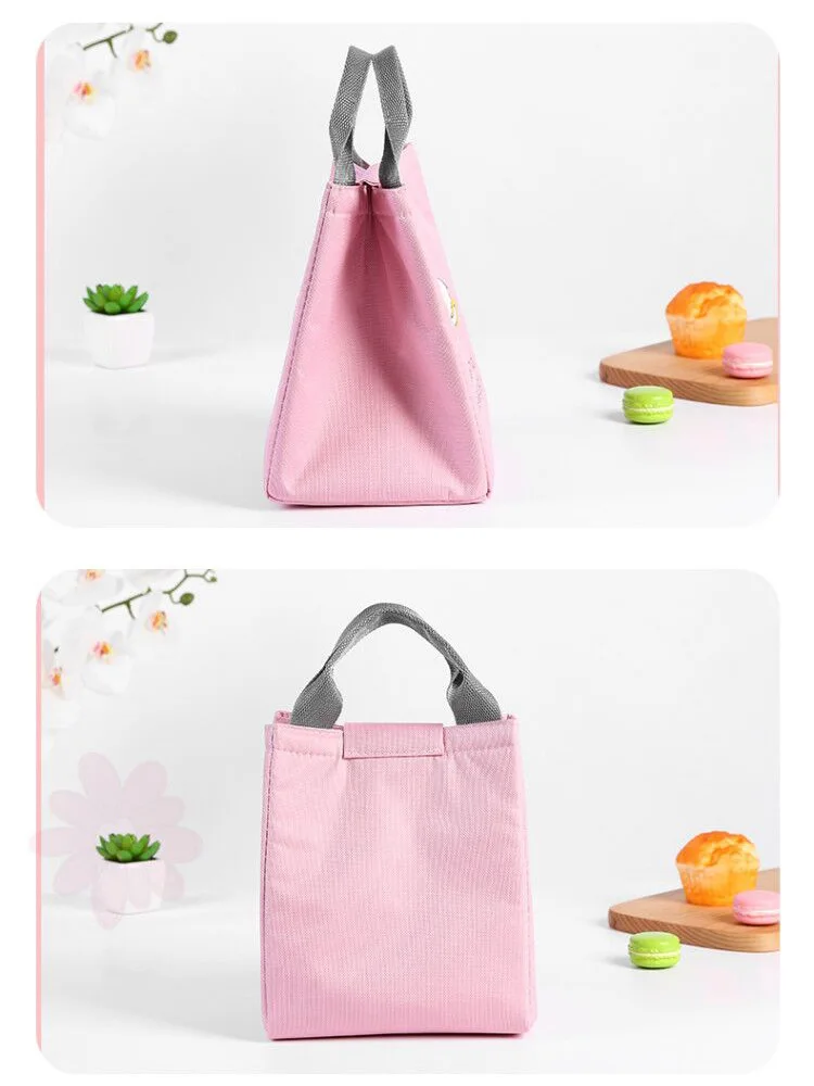 New Lunch Bags Women Portable Functional oxford Stripe Insulated Thermal Food Picnic Kids Cooler Lunch Box Bag Tote