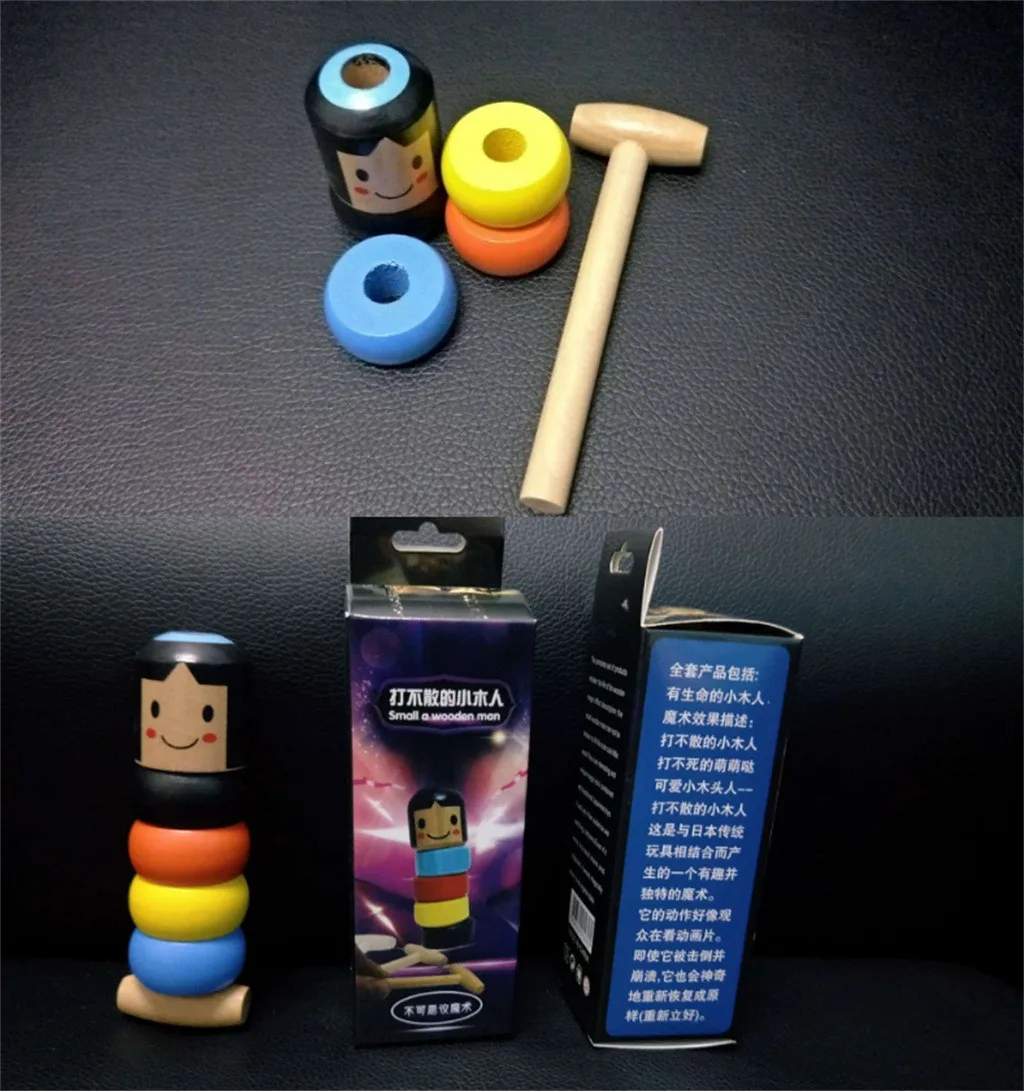 2PCS Daruma Do Not Pour Out Toys Tumbler toys Obedient For Children Funny Wooden Magic Toy Mentalism Fun Toy Accessory