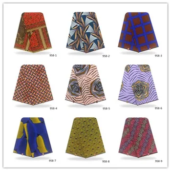 

African Fabric Ankara Fashionable Real Wax African Wax Veritable 100% cotton Africain hot Wax Veritable 6yards/lot 958