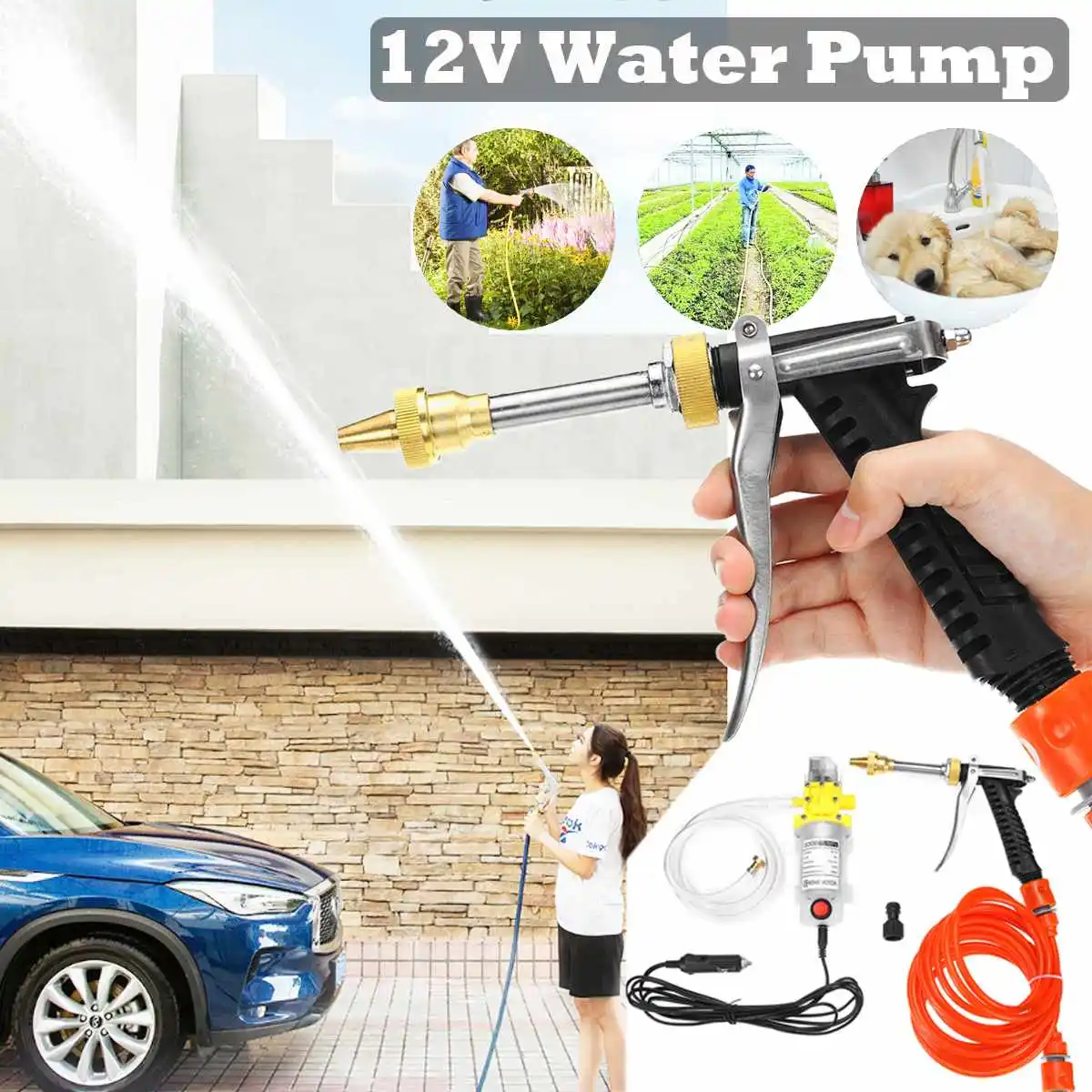 DC 12 V 120W Электрический водяной насос высокого давления мембранный самовсасывающий распылитель водяного насоса Автомойка 12 V