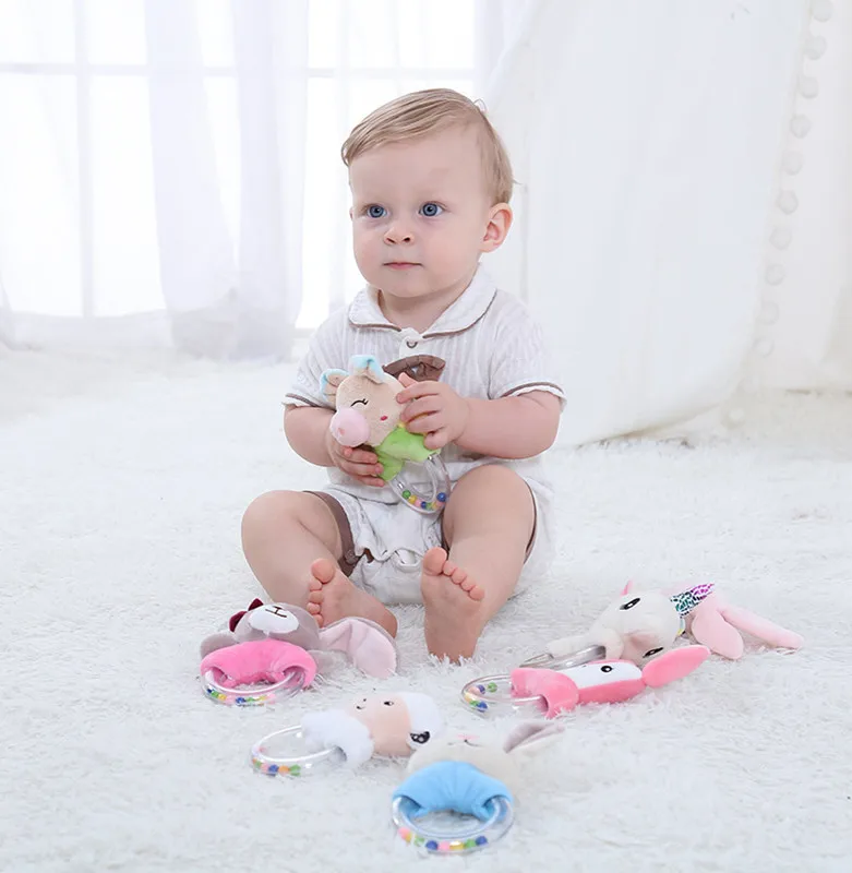 Hot Baby Rattles Animal Handbell For Kids Developing Learning Toys Rattle Toys Ringing Handbell Musical Bell For Baby Gift Bell