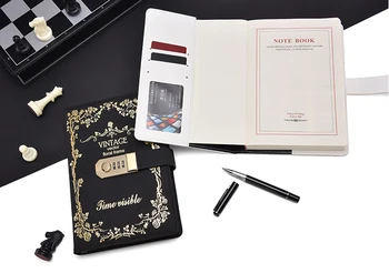 

A5 Retro Notebook Password Book with Lock Creative School Office Supplies Stationery Personal Diary Journal Cover planner