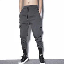 Мужские свободные шаровары с эластичной резинкой на талии, мужские уличные брюки в стиле хип-хоп, повседневные брюки-карго, спортивные штаны для бега