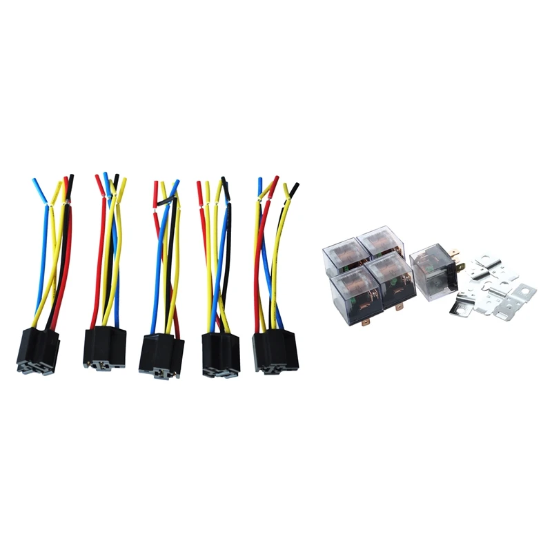 

10 Pcs 1NC+1NO SPDT 5P Green Lamp Car Relay DC 12V 80A Multicolor & Black, Silver Tone
