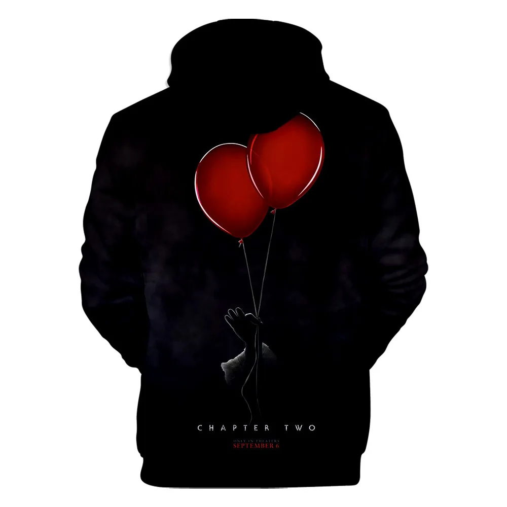 Популярные толстовки с капюшоном с персонажем IT2 Pennywise, 3d вечерние толстовки на Хэллоуин для детей и мужчин, поп-готический свитшот, хлопковая уличная одежда, Прямая поставка