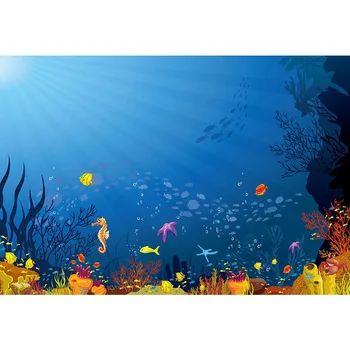 

Custom digital printing cloth aquarium photo backgrounds for children party portrait banner photography backdrops