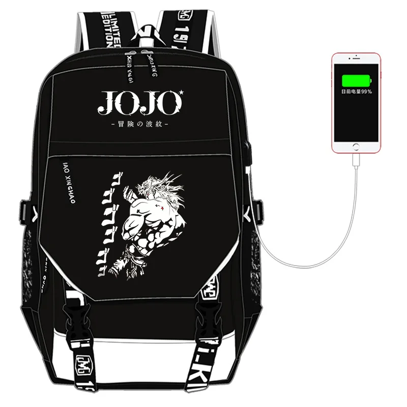 JoJo невероятное приключение Леоне abbacchio нейлон школьные рюкзаки для девочек-подростков, зарядка через usb ноутбук рюкзак из парусины школьная сумка для путешествий - Цвет: U