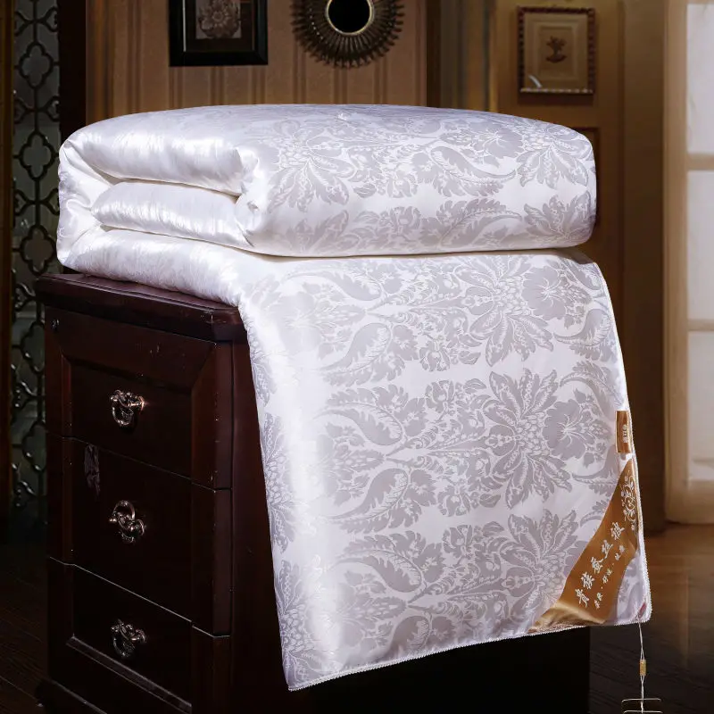 Роскошное шелковое стеганое стеганное одеяло с изображением тутовицы одеяло зимнее постельное белье из шелка одеяло Король Королева двойной размер