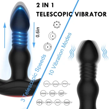 Thrusting Anal Dildo Male Prostate Massager 10 Speeds Wireless Remote Unisex G-spot Stimulator Anus Penis Vibrator Sex Toys 2