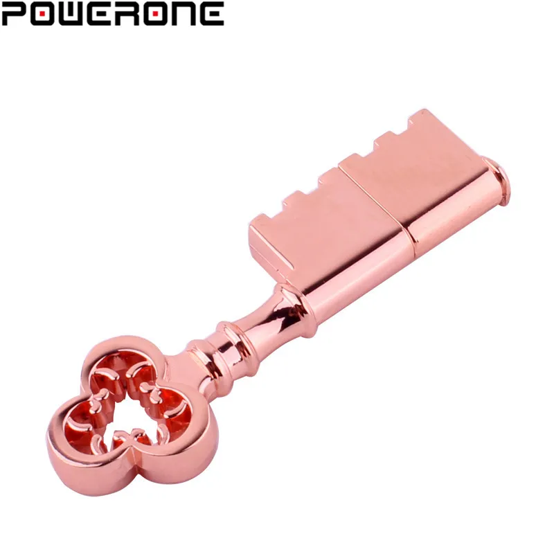 POWERONE, флеш-накопитель, металлический, чистый, медный, сердце, ключ, подарок, USB флеш-накопитель, мини USB флешка, ключ, Подлинная, 4 ГБ, 8 г, 16 ГБ, 32 ГБ, 64 ГБ, флешка