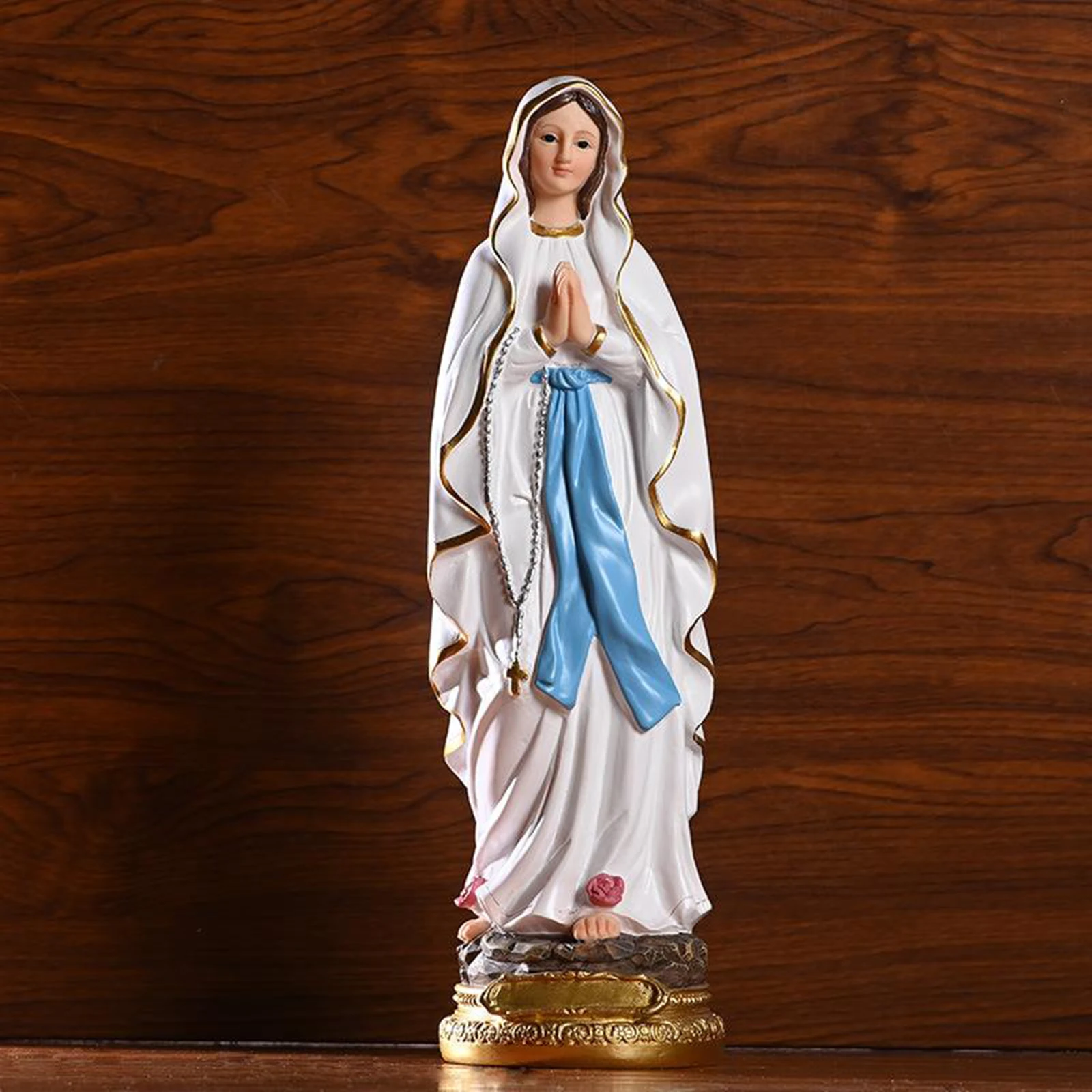30cm Catholic Resin Our Lady of Lourdes Virgin Mary Statue Figure Home Gifts